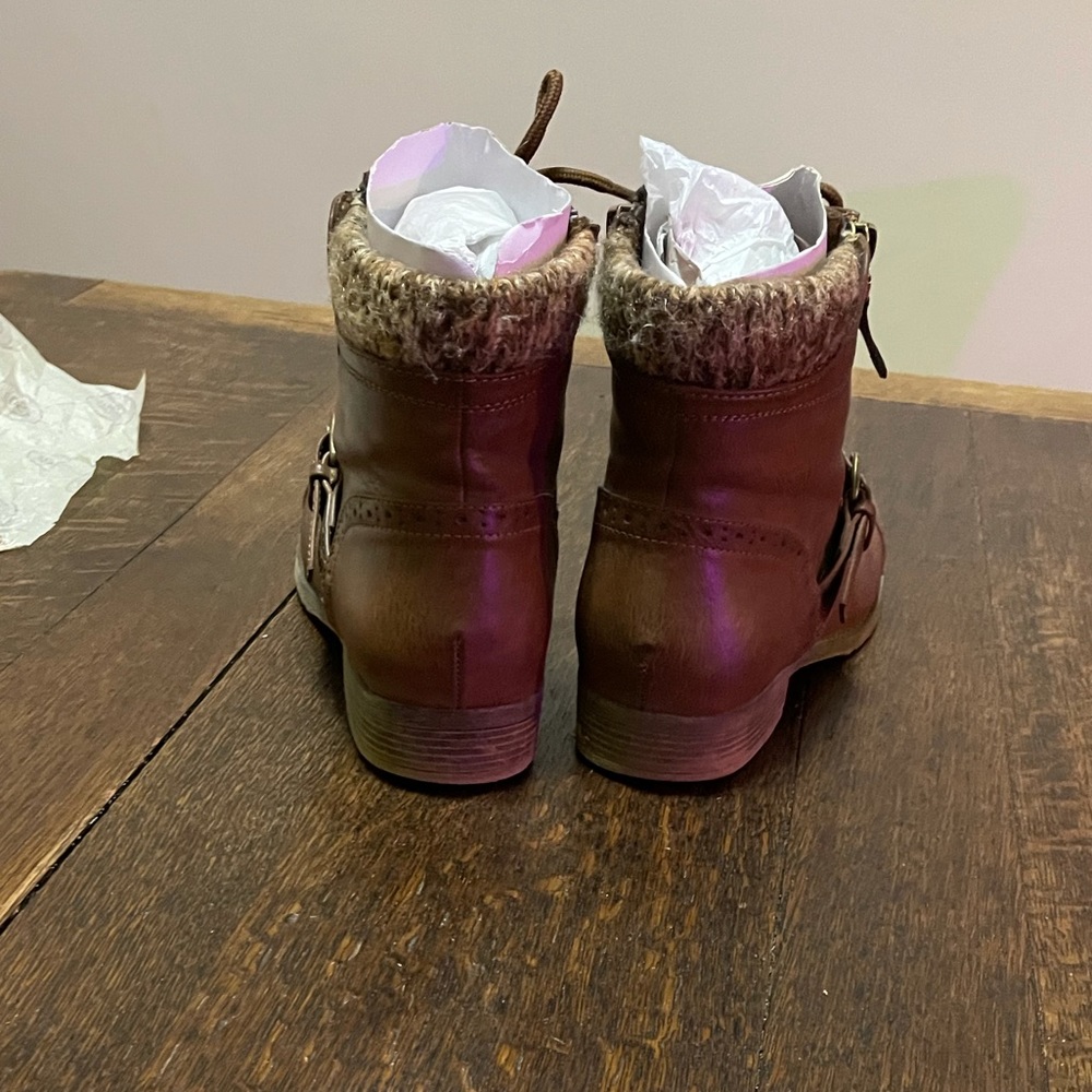 SO Hackberry Ankle Lace-Up Boots in Cognac 8.5 - Picture 4 of 16